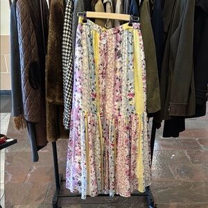 Floor length floral skirt